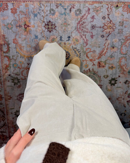 Palazzo trousers in striped velvet