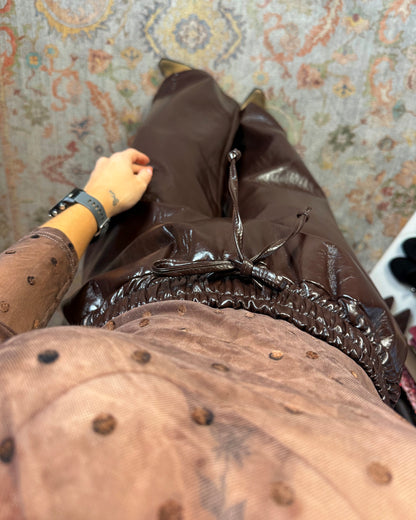 Maglia in tulle e pois in velluto