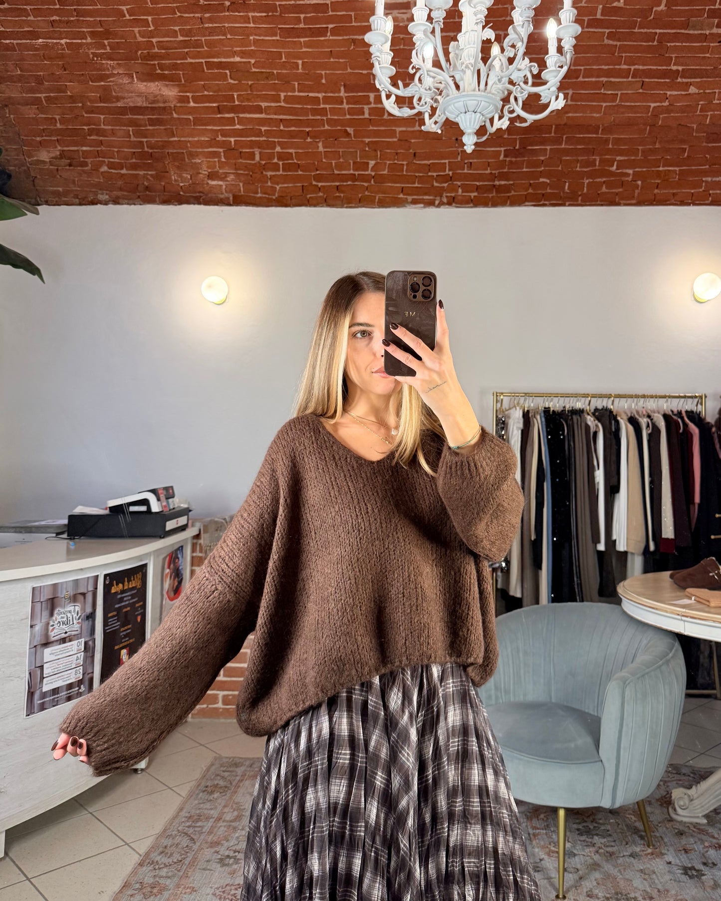 Fluffy mohair blend sweater
