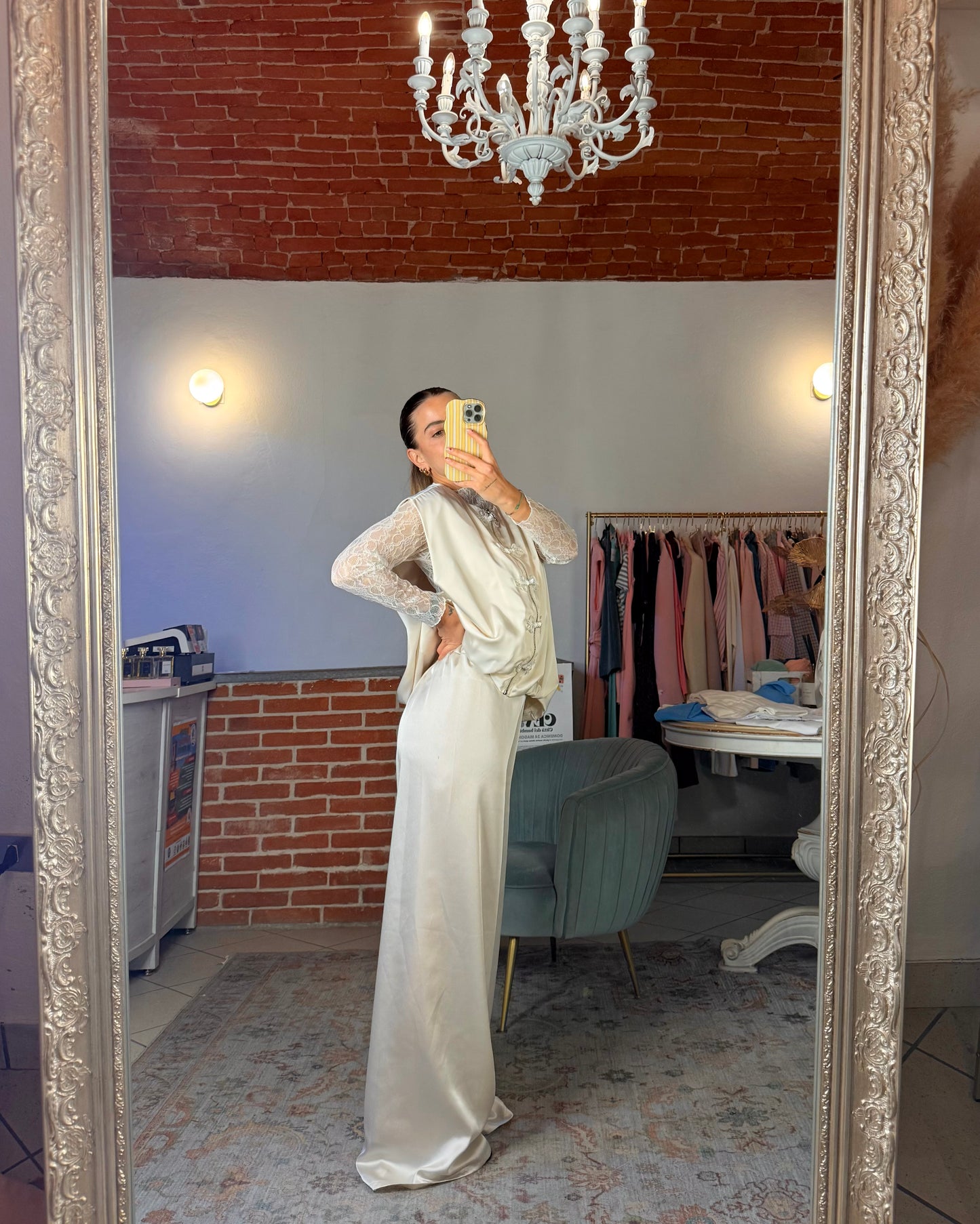 Pantalone a palazzo in raso
