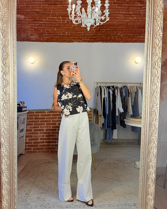 Jeans maxi risvolto