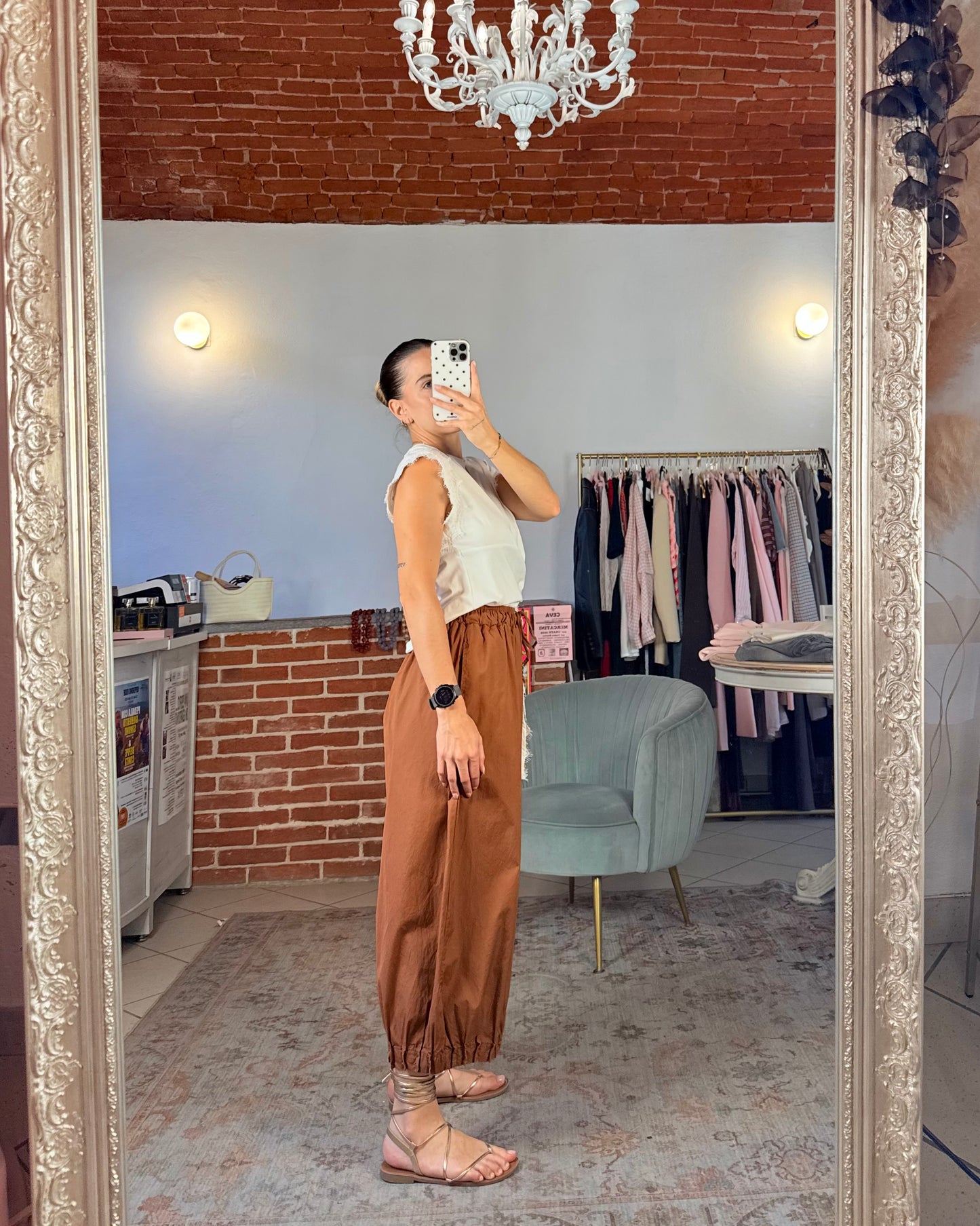 Pantalone balloon crop