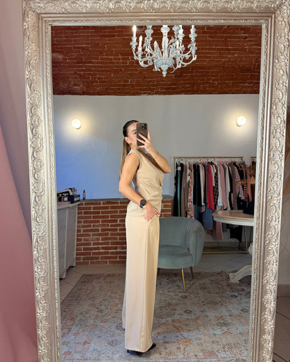 Pantalone a palazzo in tessuto fluido
