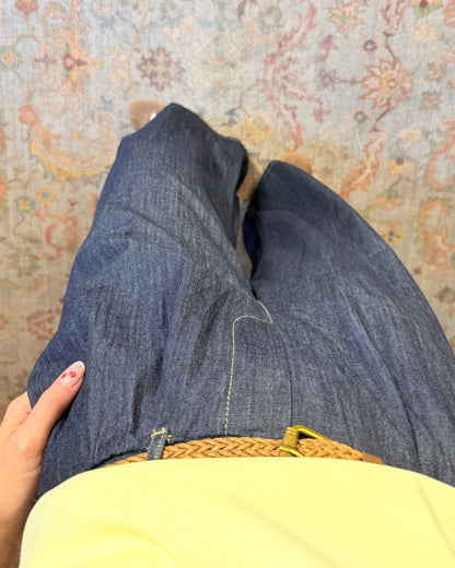 Jeans a palazzo con cintura