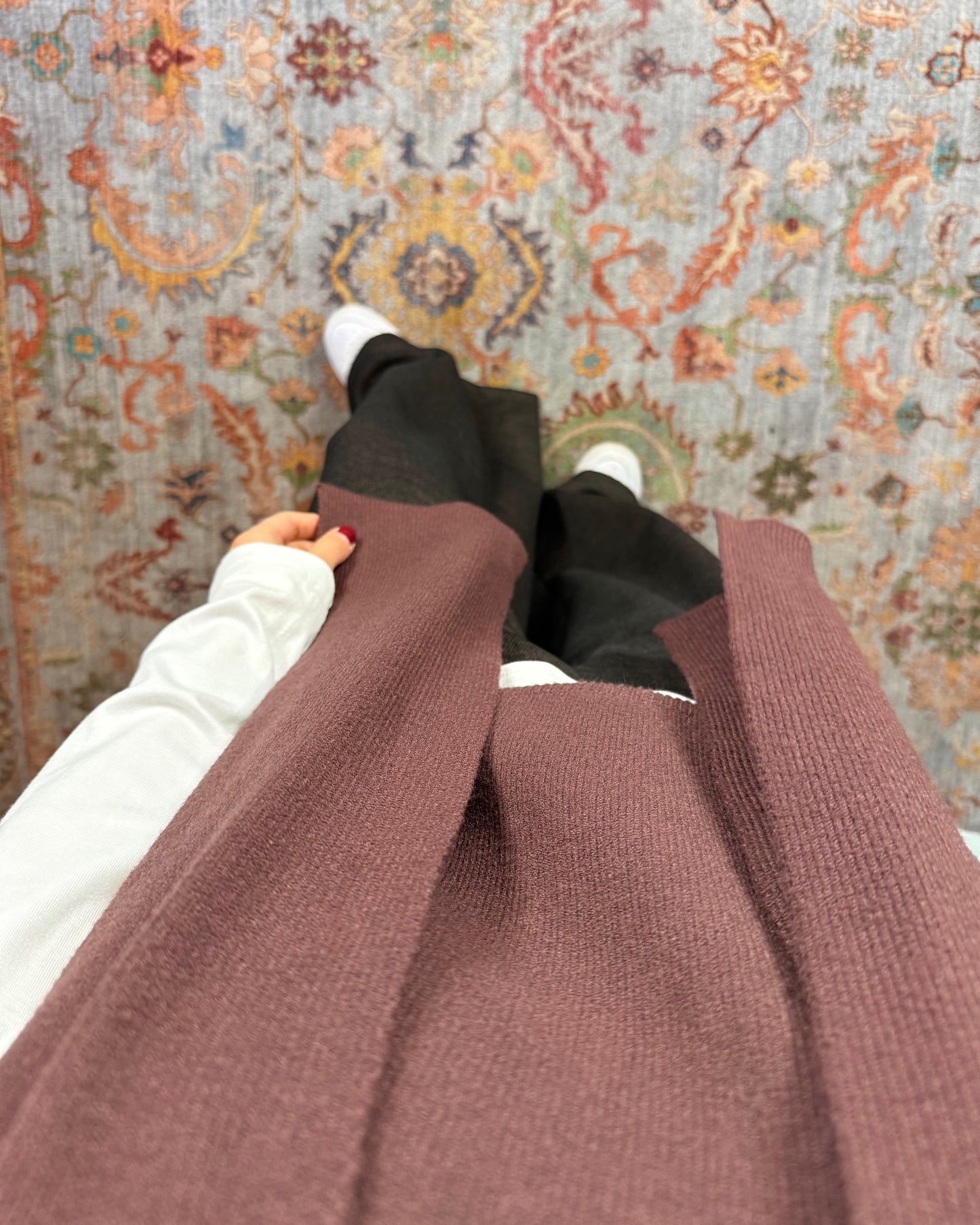 Knitted vest with scarf