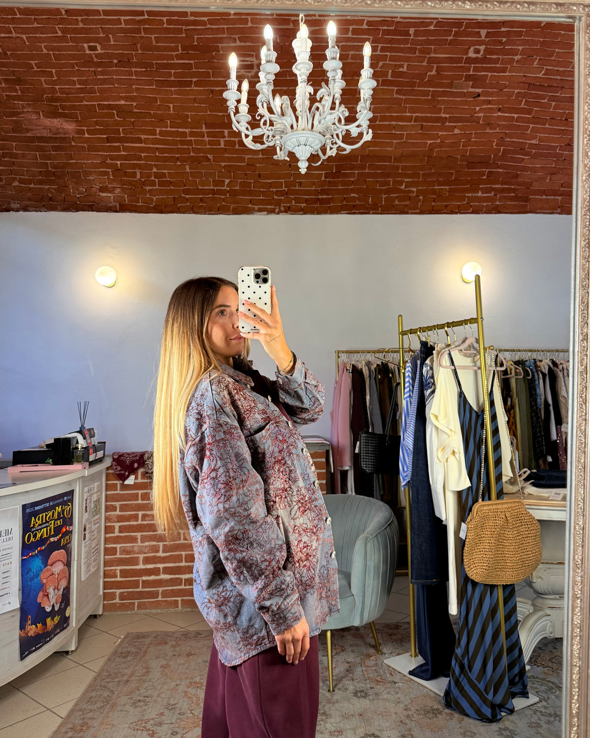 Giacca denim floccata