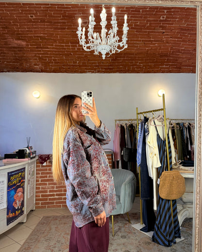 Giacca denim floccata