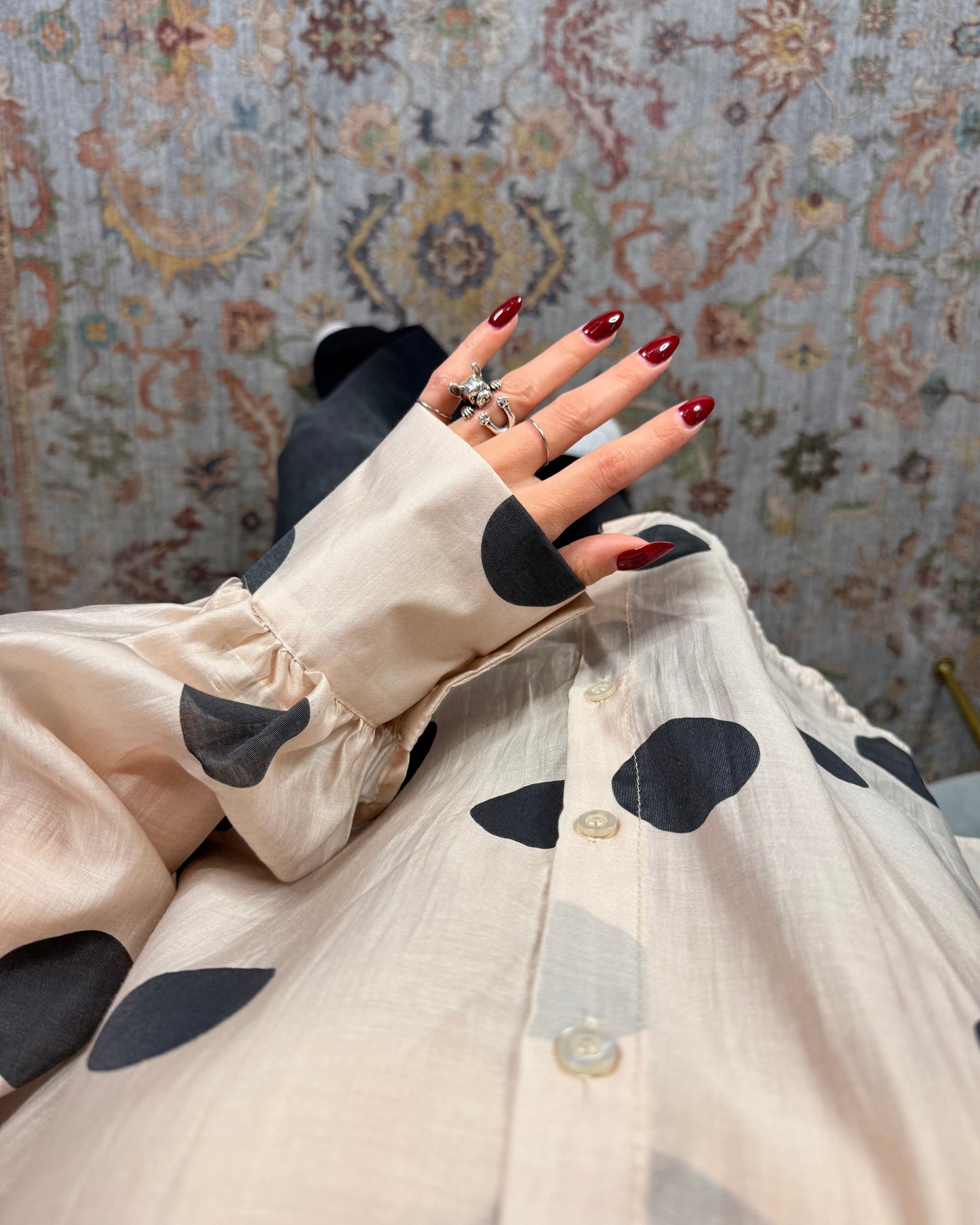 Camicia tencel a pois