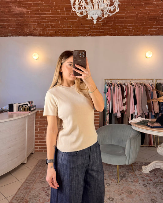 T-shirt in maglia di viscosa