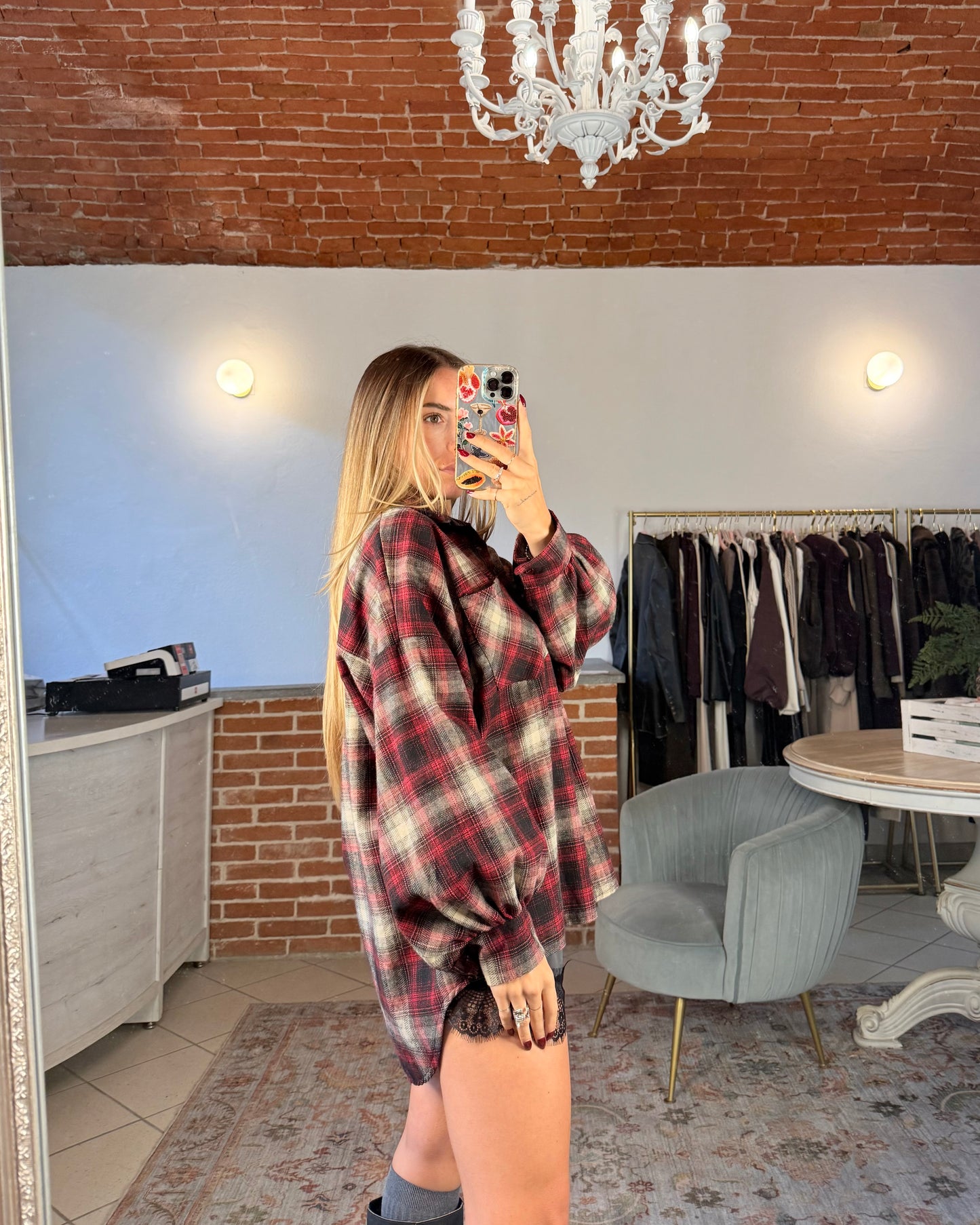 Camicia oversize in cotone flanella