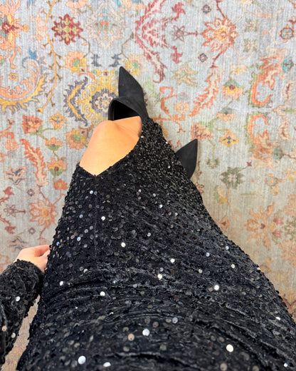 Abito in velluto e paillettes